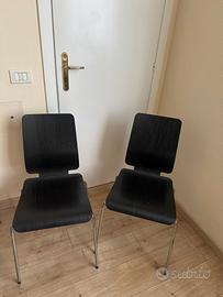 Coppia sedie il legno e metallo