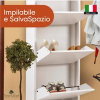 StarMart Scarpiera Slim BIANCA metallo
