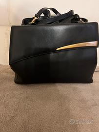 Borsa nera vera pelle Montini