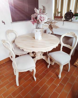 TAVOLO E SEDIE SHABBY 