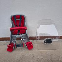 seggiolino bici bambini anteriore e parabrezza per