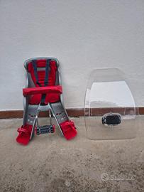seggiolino bici bambini anteriore e parabrezza per
