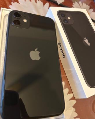 iPhone 11 128 gb nero + vetri schermo + cover