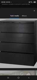 Cassettiera Ikea MALM con 4 cassetti, marrone