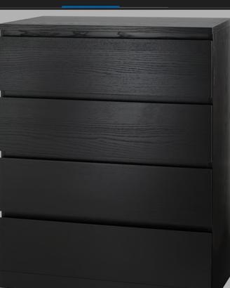 Cassettiera Ikea MALM con 4 cassetti, marrone