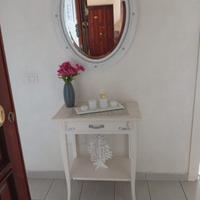 mobiletto ingresso bianco con specchio 