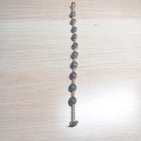 Bracciale beige con fiori argento donna uomo