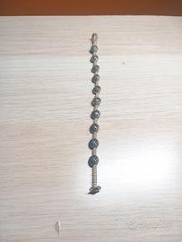 Bracciale beige con fiori argento donna uomo