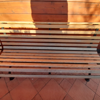 1 panchina da giardino in ferro e legno