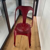 Sedia metallo rosso opaco vintage