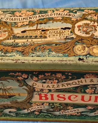 Scatola latta vuota vintage Lazzaroni