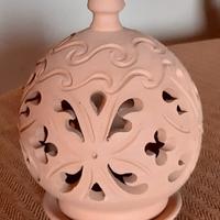 Porta candele in terracotta da esterni