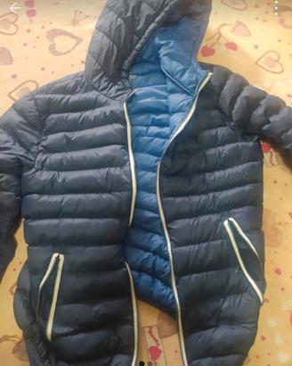Piumino invernale blu navy e azzurro