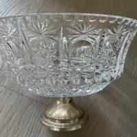 CENTROTAVOLA IN CRISTALLO INTAGLIATO E ARGENTO