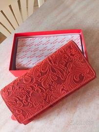 portafoglio in Vera pelle rosso 