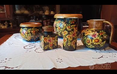 Set vasi o porta piante, laccato veneziano a mano