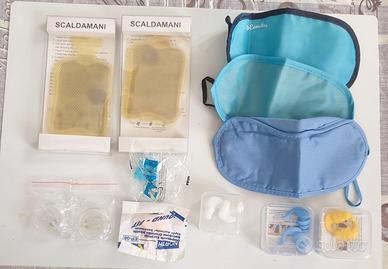 Set da viaggio relax: scaldamani, mascherina, tapp