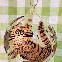 Pallina in vetro dipinta a mano