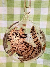 Pallina in vetro dipinta a mano