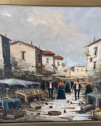 Quadro Di Apicella Giulio Giovanni “Mercato"