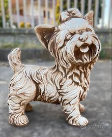 Statua cane yorksire, scultura animale