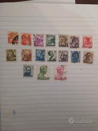 17 francobolli serie Michelangelo italiani