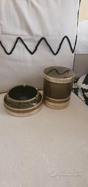 Porta tabacco e posacenere vintage con bordature i