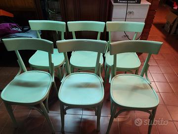 Sei sedie legno vintage 