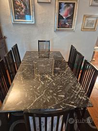 Tavolo in Marmo Nero 190x100 cm – Design Moderno