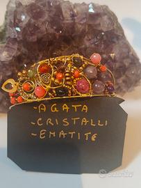 bracciale fascia pietre cristalli artistico 