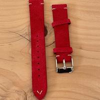 Cinturino Orologio scamosciato Rosso 18 mm