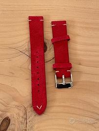 Cinturino Orologio scamosciato Rosso 18 mm