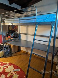 letto a soppalco IKEA modello Svarta con scrivania