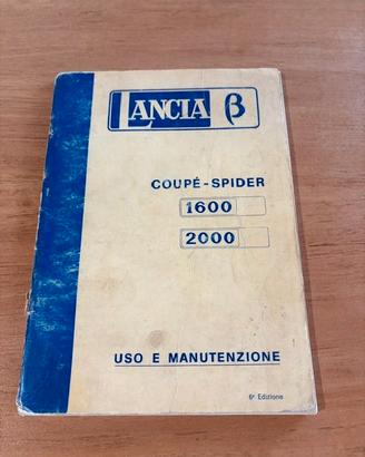Libretto uso e manutenzione Lancia Beta Coupè e Sp
