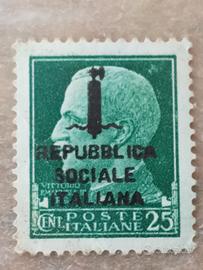 francobollo repubblica sociale italiana cent. 25 