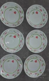 Piatti in ceramica dipinti a mano 6+6