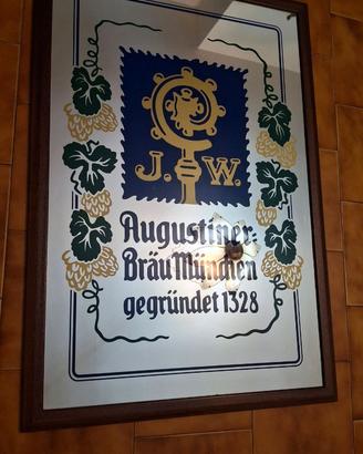 Specchio pubblicitario vintage birra Augustiner Mü
