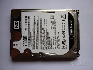 HDD 750GB 2,5" WD CAVIAR BLACK 7200 RPM