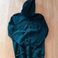 Felpa con Zip verde scuro Basic nuova