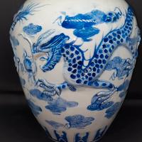 Vaso cinese antico in porcellana blu *vedere nota