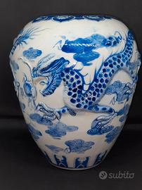 Vaso cinese antico in porcellana blu *vedere nota