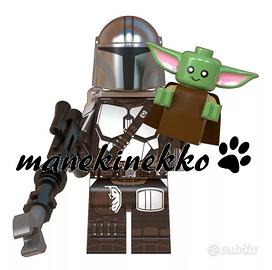 MANDALORIAN Yoda Star Wars minifigure simil Lego