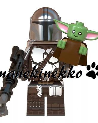MANDALORIAN Yoda Star Wars minifigure simil Lego