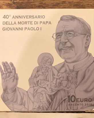 VATICANO 2018 10 EURO ARGENTO GIOVANNI PAOLO I