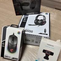  cuffie mouse MSI webcam microfono 