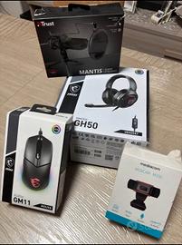  cuffie mouse MSI webcam microfono 