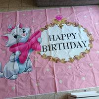sfondo + striscione compleanno minou Aristogatti 