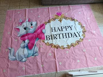 sfondo + striscione compleanno minou Aristogatti 