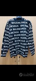 Maglione Balenciaga nero con logo all-over M