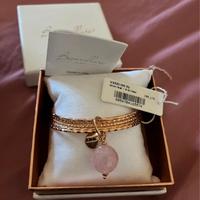 Bronzallure bracciale con quarzo rosa